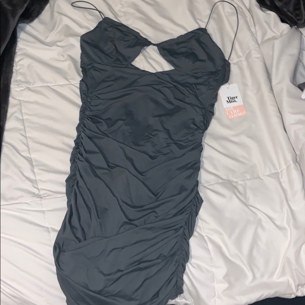 Grey/Blue cutout dress